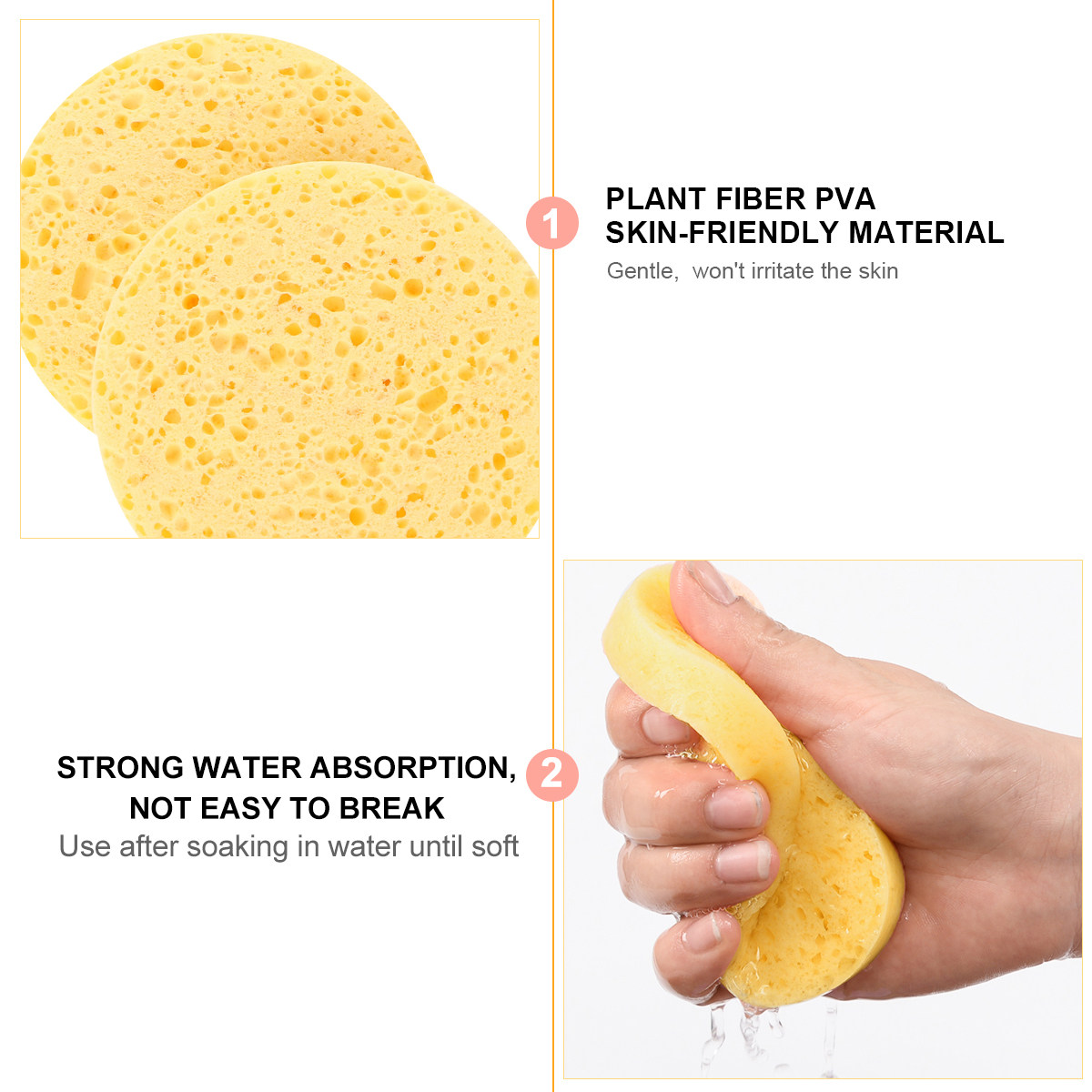 Skincare Natur E - 40Pcs Spons Penghapus Makeup Lembut Alami